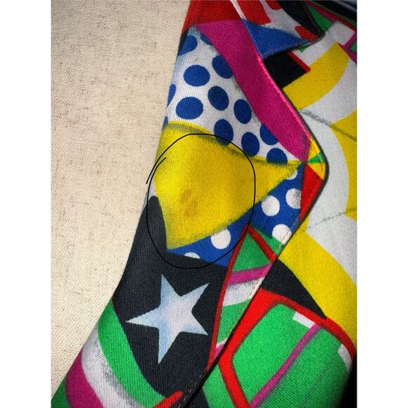ESCADA Multi-Color Graphic Print 100% Cotton blazer - size 38 (M) - Picture 12 of 14